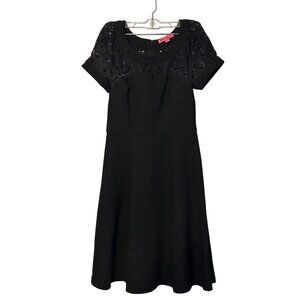 Betsey Johnson Women's Black Lace Skater Goth Dress Size 5